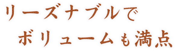 リーズナブルでボリュームも満点